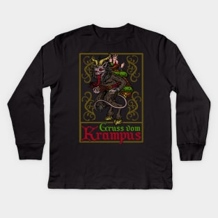 Gruss vom Krampus - Ugly Christmas Devil Gift Kids Long Sleeve T-Shirt